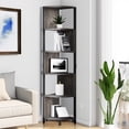 thumbnail image 1 of ModFusion 6-Tier Corner Bookshelf Metal Frame Display Unit Bookcase for Office Living Room, Gray, 1 of 12