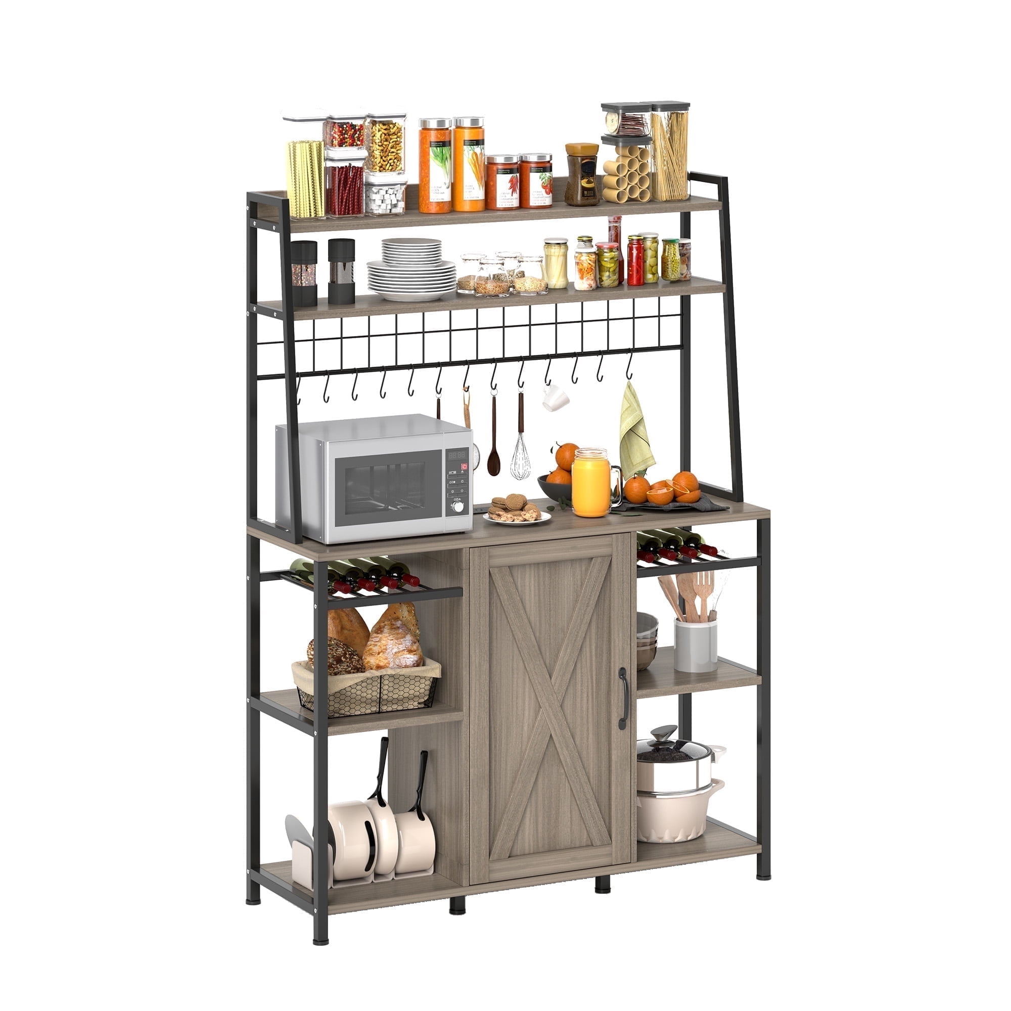 ModFusion 6-Tier Kitchen Baker Rack with Power Outlet & Large Storage ...