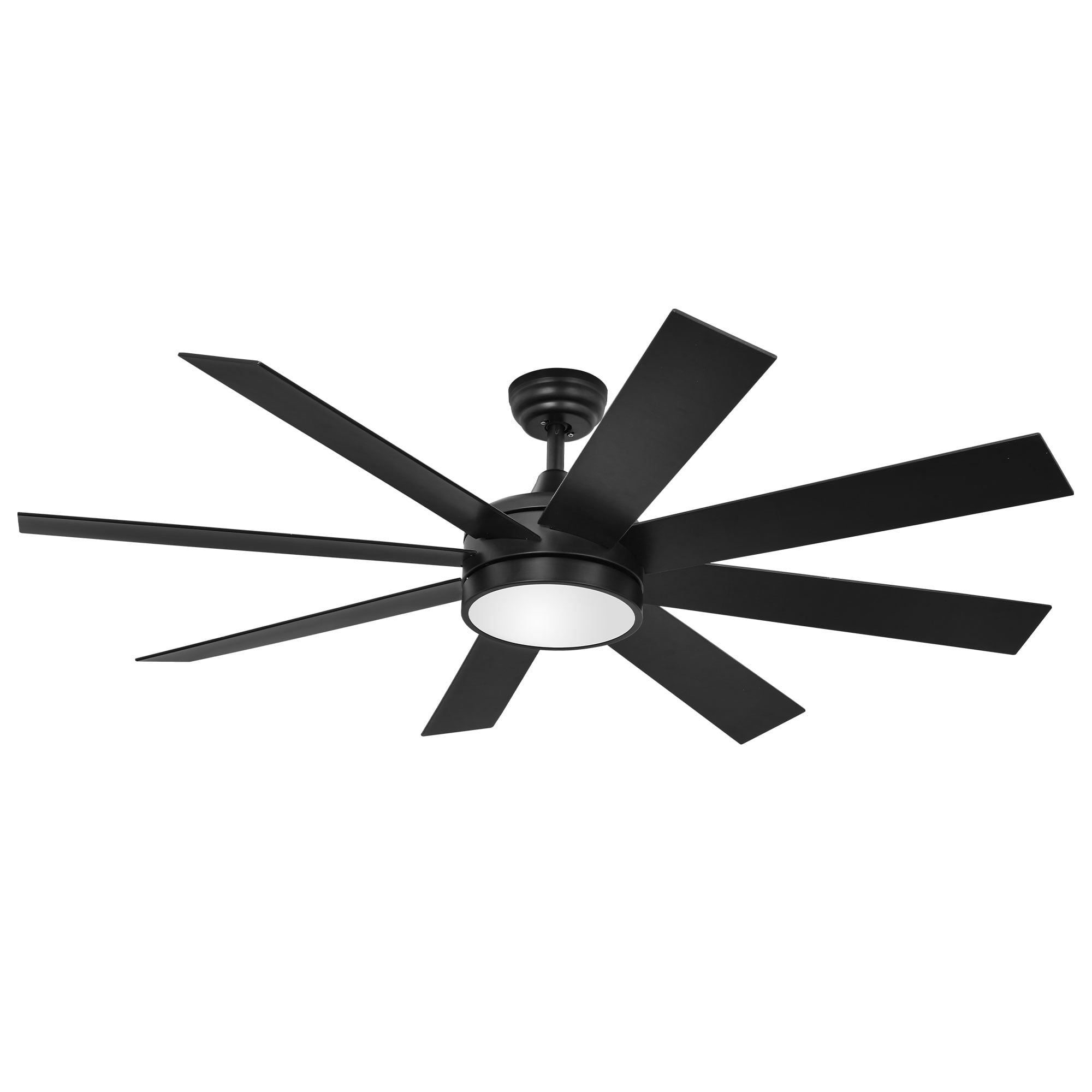 ModFusion 60″ Black Ceiling Fan with Light – Quiet Motor, Dimmable LED, 6 Speeds, Reverse Airflow, 8‑Blade Modern Design
