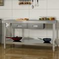 thumbnail image 1 of ModFusion 60"x24" Stainless Steel Prep Table with Dual Drawers, Adjustable Shelf, Heavy-Duty Metal Paper Towel Holder, 5x2 ft Utility Workbench, 1 of 10