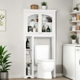 thumbnail image 1 of ModFusion 61" Height Over the Toilet Bathroom Space Saver Storage Cabinet, 4-Shelf, White, 1 of 10