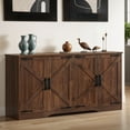 thumbnail image 1 of ModFusion 62" Sideboard Cabinet with Adjustable Shelves, 4 Doors, Farmhouse Buffet Kitchen Pantry, Coffee Bar Storage Table, TV Stand, Rustic Dark Walnut, 1 of 10