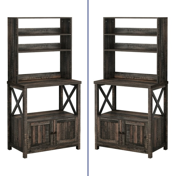 ModFusion 63" 5-Tier Kitchen Bakers Rack with Power Outlet, Microwave Stand & Coffee Bar Organizer