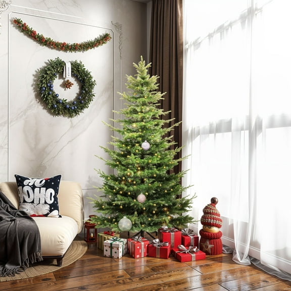 ModFusion 7.5ft Pre-Lit Aspen Christmas Tree, 1319 Branch Tips, 700 Lights