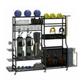 thumbnail image 1 of ModFusion 76” Multi Layer Sports Equipment Storage Rack with Wheels, All-in-One Garage & Home Organizer for Golf, Balls, and Gym Gear, 1 of 10