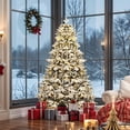 thumbnail image 1 of ModFusion 7ft Pre-Lit Snow Flocked Artificial Hinged Canaan Fir Christmas Tree with 330 Color-Changeable Lights, 1 of 5