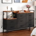 thumbnail image 1 of ModFusion 8-Drawer Dresser with USB Charging Station, Wide Fabric Storage Organizer for Bedroom, Closet, Hallway - Black, 1 of 10