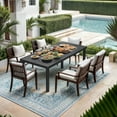 thumbnail image 1 of ModFusion 8-Person Outdoor Metal Dining Table with Sturdy Frame, Weather & Corrosion Resistance – Black, 1 of 7