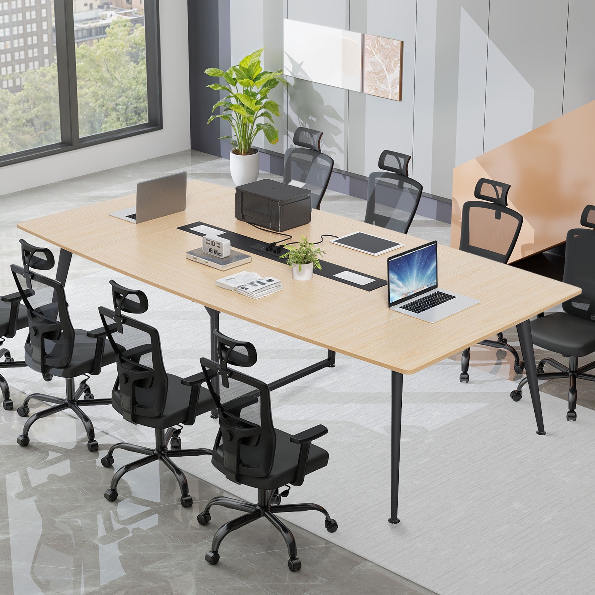 Modfusion 8ft Conference Table with Power Outlets \u0026 USB Ports, 94.5\, image size:2000x2000