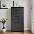 thumbnail image 1 of ModFusion Black 4-Drawer Fabric Dresser with Steel Frame & Wood Top, Storage for Adults & Teens, 1 of 9