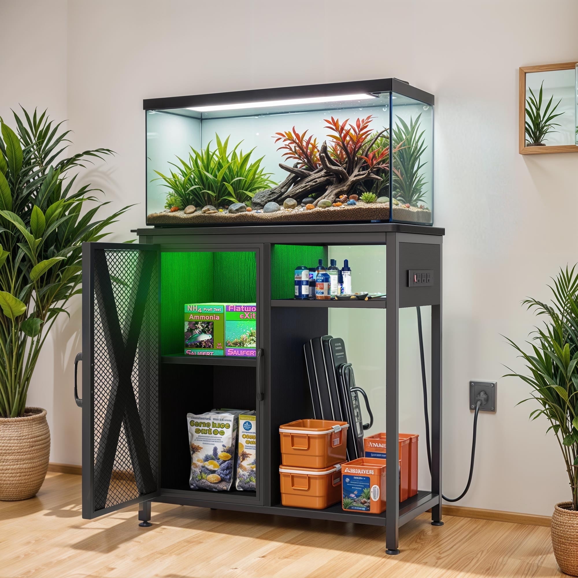 Photo inspiration: Visual Reference: Modfusion 20 29 Gallon Black Aquarium Stand With Multi Color