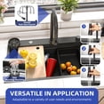 thumbnail image 1 of ModFusion Black Waterfall Kitchen Sink Workstation: Faucet with Pull Down Sprayer, Noise-Dampening, 32" x 18" Drop-In Nano-Coated Stainless Steel Single Bowl, 1 of 10