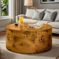 thumbnail image 1 of ModFusion Burl Wood Coffee Table, Natural Wood Center Table for Living Room & Home Office, Medium Oak, 1 of 7