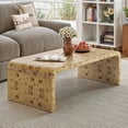 thumbnail image 1 of ModFusion Burl Wood U-Shaped Coffee Table, Modern Center Table for Living Room & Home Office, 1 of 10