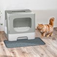 thumbnail image 1 of ModFusion Enclosed Cat Litter Box - Anti-Spill, One-Way Slide-Out Tray, Translucent Door, Gray, 1 of 9