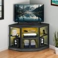 thumbnail image 1 of ModFusion Gray TV Stand, 55" Max Screen, 6 Shelves, LED Lights, Drawers, Adjustable, 300 lb Capacity, 1 of 7