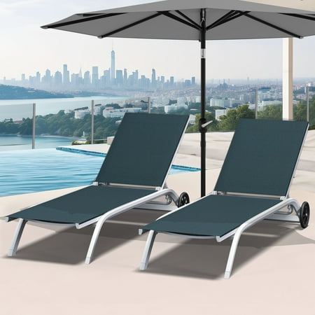 ModFusion Green Beach Chair Ensemble: Verdant, Customizable, Water-Resistant, 330 lbs Cap, Fast Dry, 2 pcs