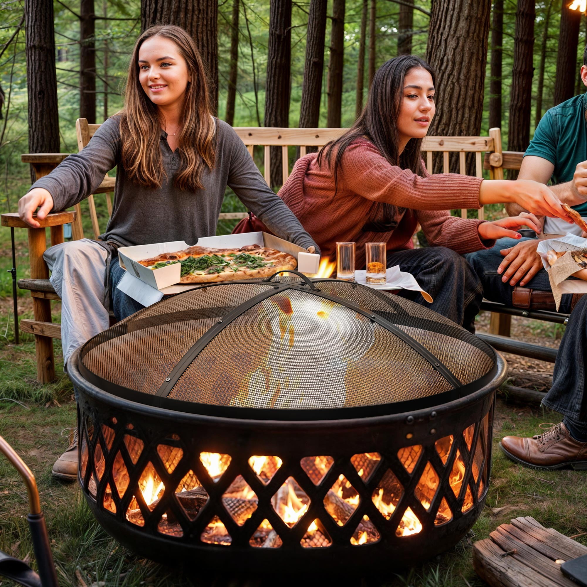 Heavy Duty Fire Pit Cover, Fits 28-32 Inch Gas Fire Pit - Premium 600D