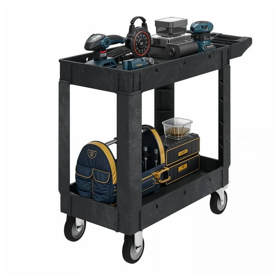 ModFusion Heavy-Duty Utility Cart – Industrial Polypropylene, Lockable Swivel Casters & Ergonomic Storage Handle