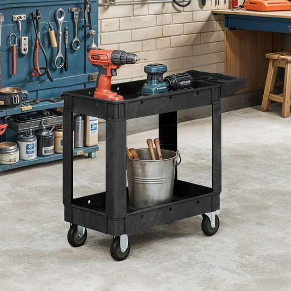 ModFusion Heavy-Duty Utility Cart – Industrial Polypropylene, Lockable Swivel Casters & Ergonomic Storage Handle