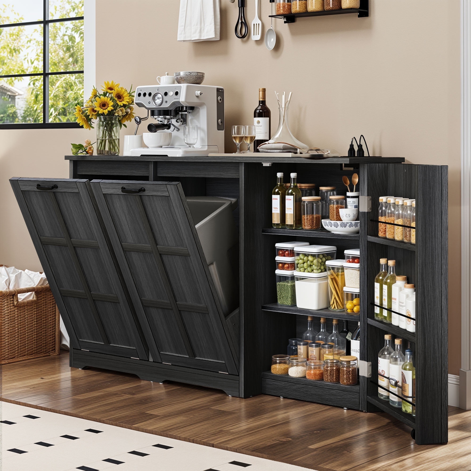 ModFusion Kitchen Cabinet with Charging Station, Spice Rack, Adjustable ...