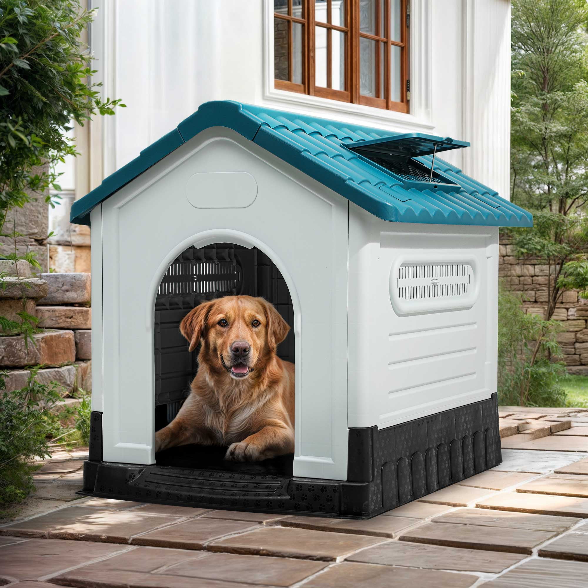 Image result for ModFusion Large Plastic Dog House with Adjustable Skylight, Water ...