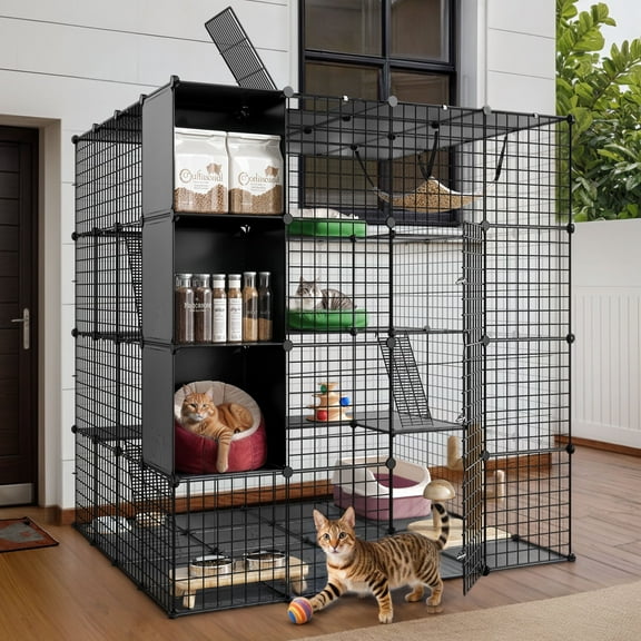 ModFusion Large 4Tier Cat Catio Cage for 14 Cats Metal Indoor Outdoor Enclosure