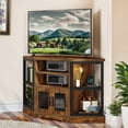 thumbnail image 1 of ModFusion Lodge Style TV Stand for 55-Inch Screen, Freestanding, Adjustable Shelves, Drawers, Cable Management, 6 Shelves, 47.5 x 19.7 x 28 Inches, Brown, 1 of 7
