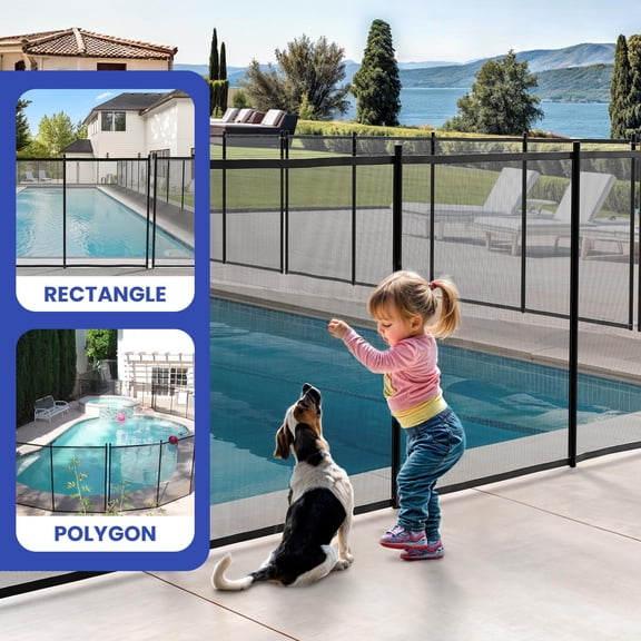 ModFusion Modern Black Fence Panel Set, 4 ft x 12 ft (8 Pcs), Galvanized Aluminum PVC Stainless Steel