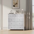 thumbnail image 1 of ModFusion Modern Fabric Dresser with 9 Drawers & Sturdy Metal Frame – Light Gray, 1 of 5