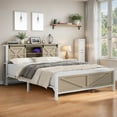 ModFusion Modern Farmhouse Bed Frame Queen Size with Headboard