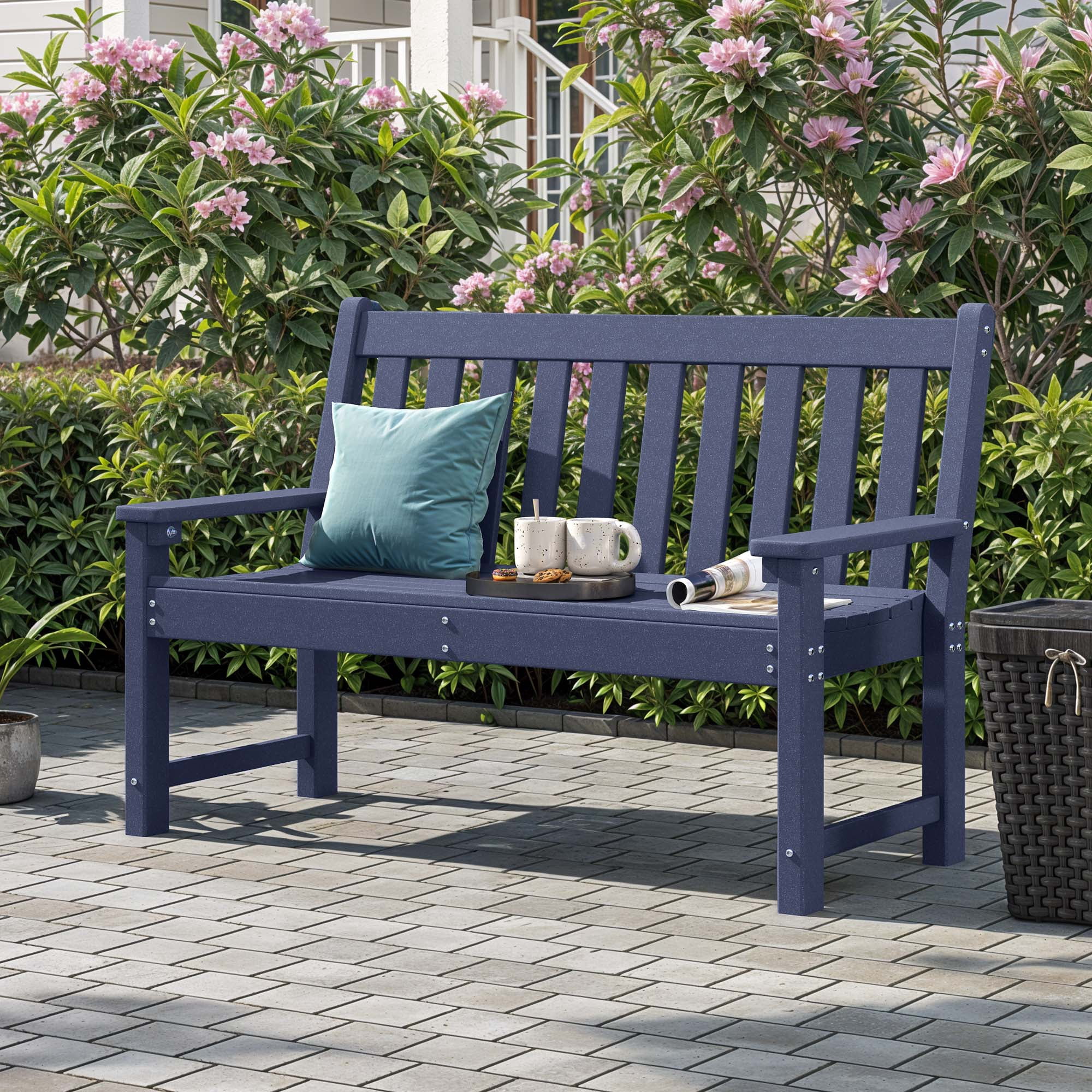 ModFusion Outdoor Garden Loveseat with Curved Seat & Slanted Backrest ...