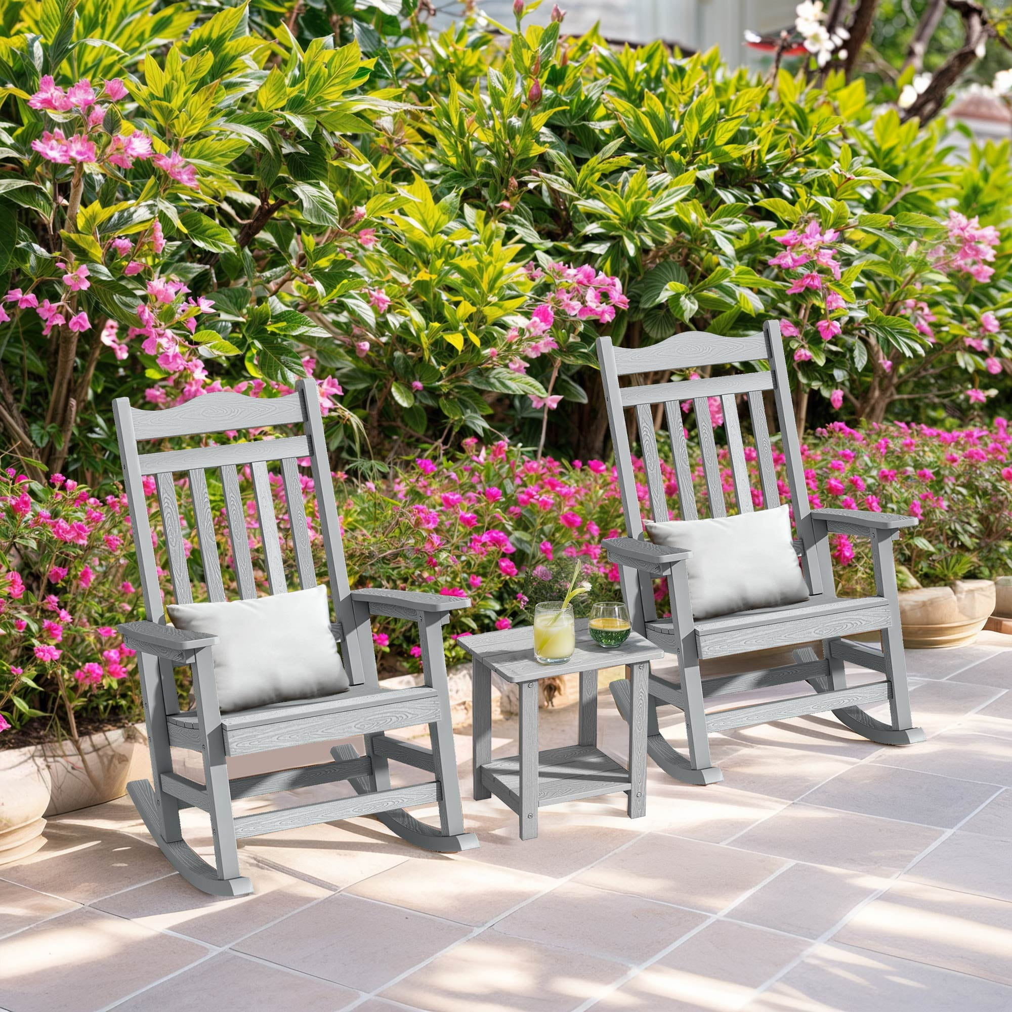 ModFusion Outdoor Plastic Rocking Chair, Comfortable & Durable for ...