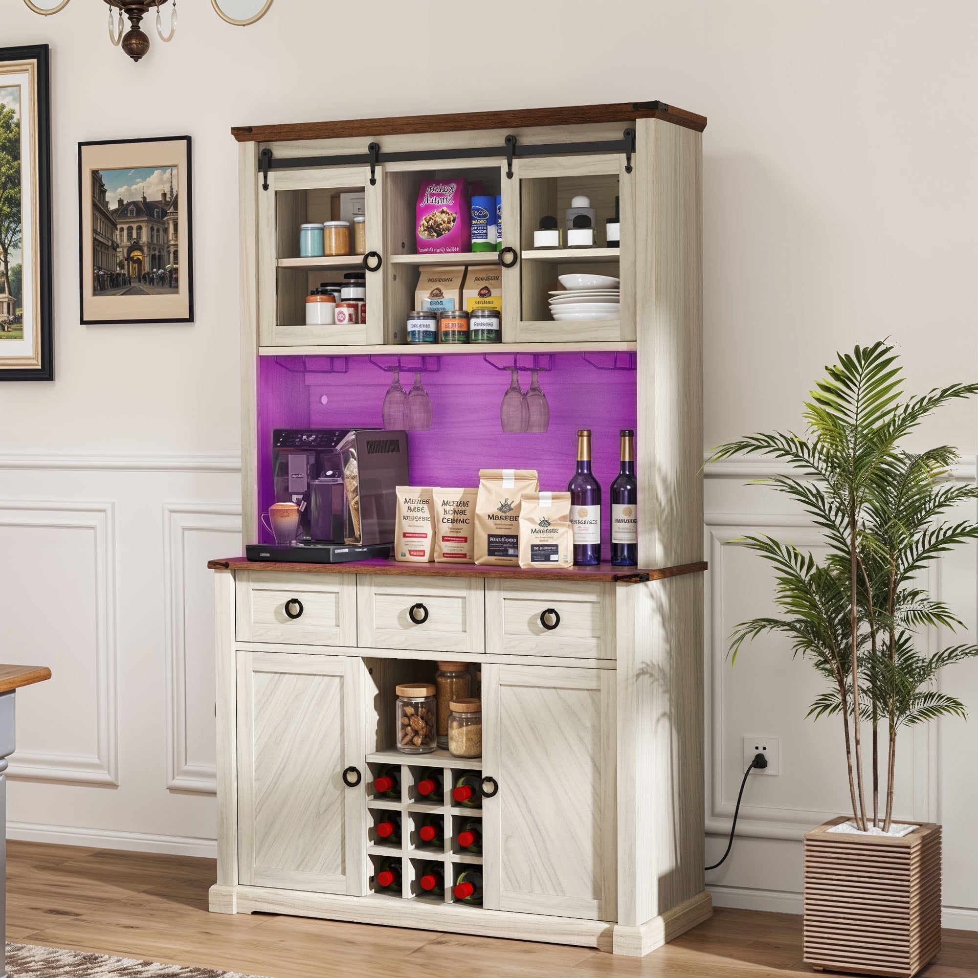 Buffe Rack ModFusion Pantry Cabinet with Charging Station, Anti-Tip, Adjustable ...