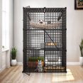 thumbnail image 1 of ModFusion 41" Multi Level Cat Cage with Hammock and Ladders Portable Metal Enclosure for 1 to 2 Cats Black, 1 of 9