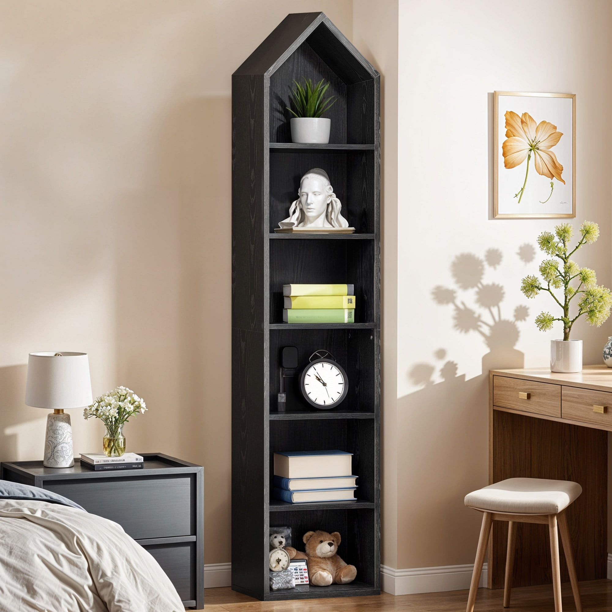 ModFusion Rattan 6-Tier Wood File Cabinet with Lock,
