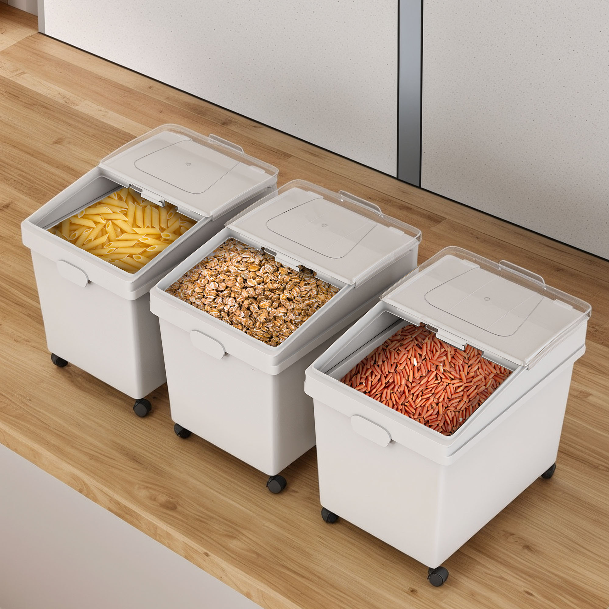 ModFusion Shelf Storage Container with Wheels – Clear Lid, 10.5 Gallon ...