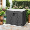 thumbnail image 1 of ModFusion 4x2x3 ft Resin Storage Shed with Lockable Door, 35 Cu ft, Resin Double Handle, Floor,  Horizontal Deck, Waterproof Garden Box, Dark Gray, 1 of 12