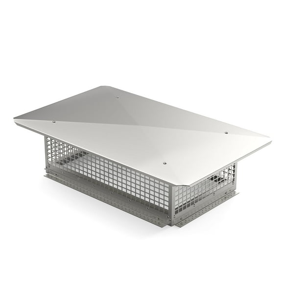 ModFusion Top Chimney Cap with Screen, 17" x 29" Rectangular Fireplace Chimney Cover, Rust-Resistant Stainless Steel, Exhaust Rain Cap for Outdoors, Flue Cap