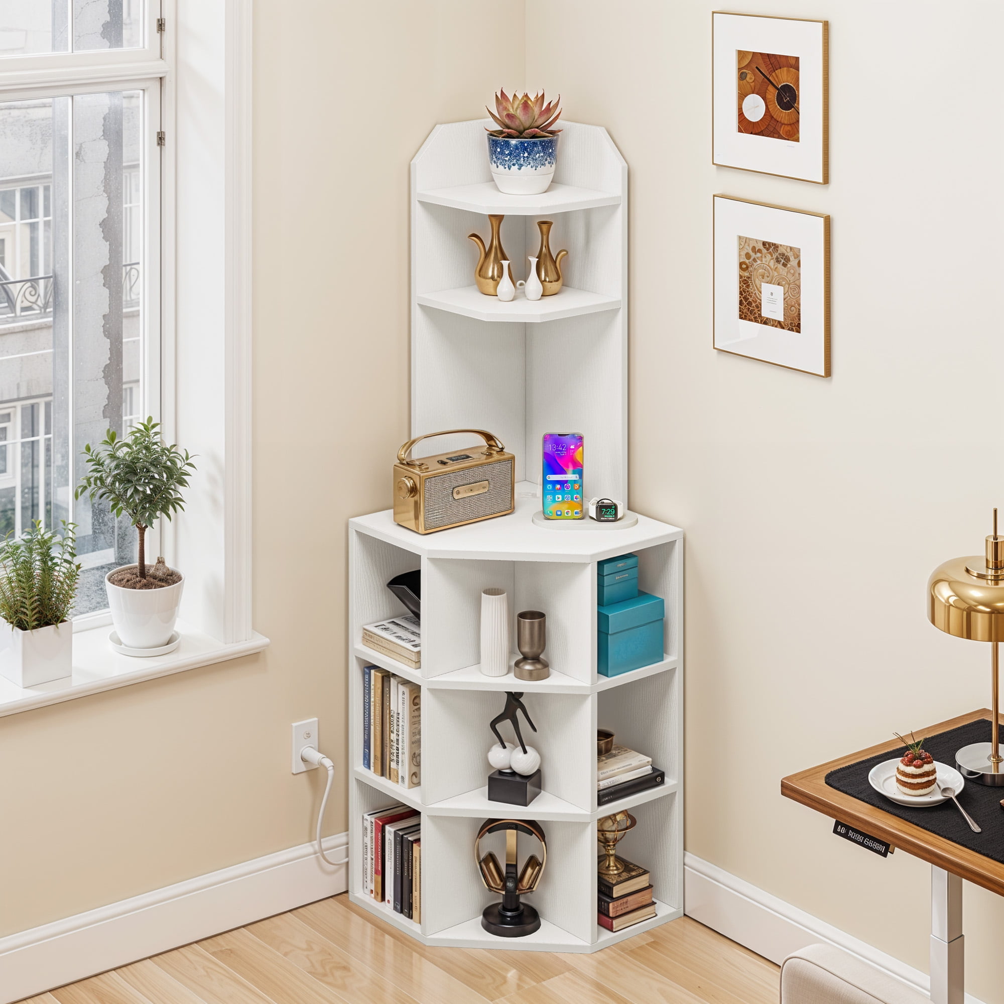 Modern Pentagon Living Room Bookshelf