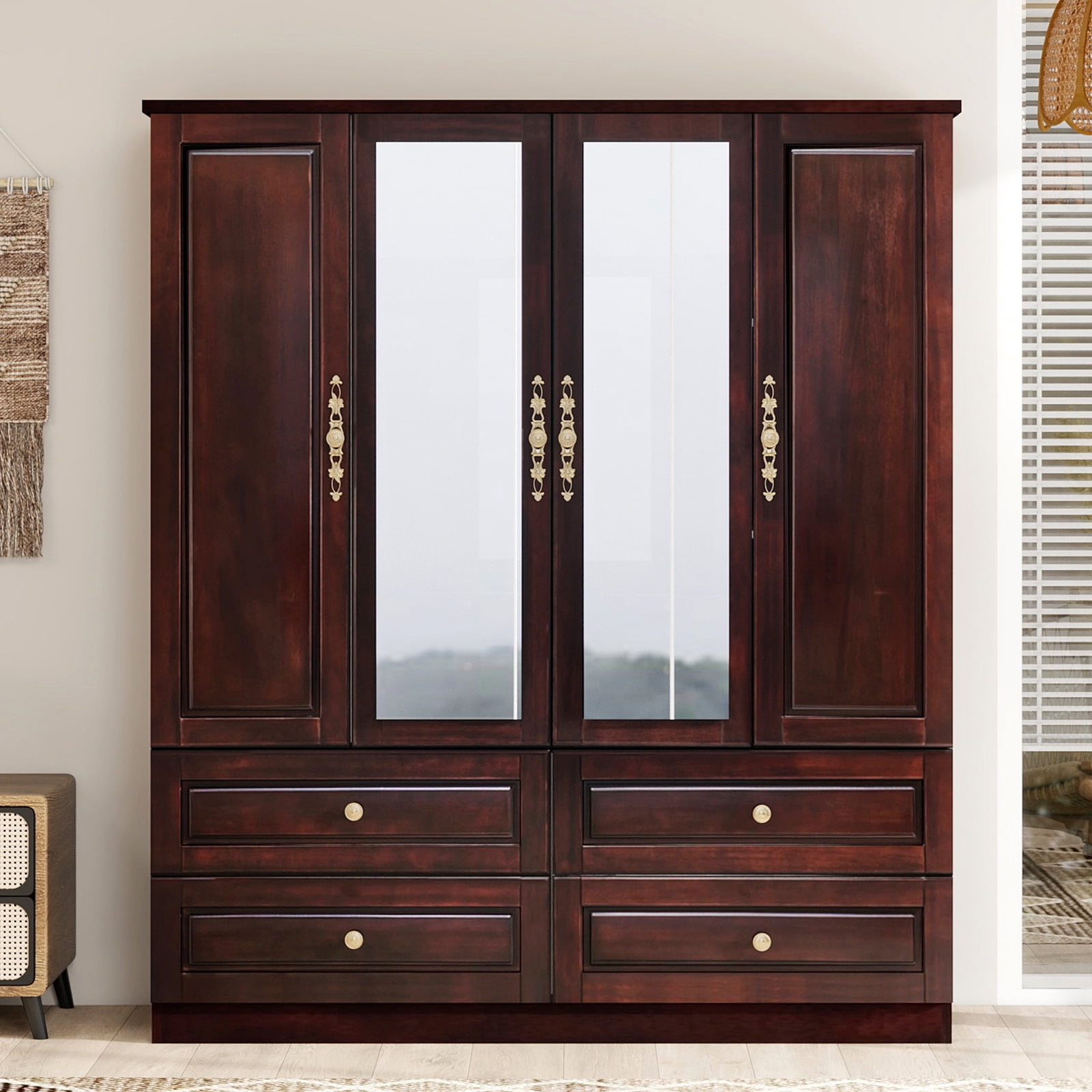 ModMakers 100% Solid Wood Armoire Wardrobe Closet - American Vintage