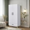 ModMakers 2Door Wardrobe Armoire Closet with Feet, Freestanding Wood