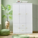 ModMakers Armoire Wardrobe Closet with Drawers, 3 Door Wood Wardrobe ...