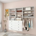 thumbnail image 1 of ModMakers Modular Closet System With Drawers, Wood Closet Organizer and Storage System w/ Hanging Rods, White, 1 of 7