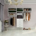 thumbnail image 1 of ModMakers Modular Wood Closet System with Shelves & 4 Drawers, Hanging Rods for Walk-in/Reach-in Wardrobe Closet Organizer System, White, 1 of 11