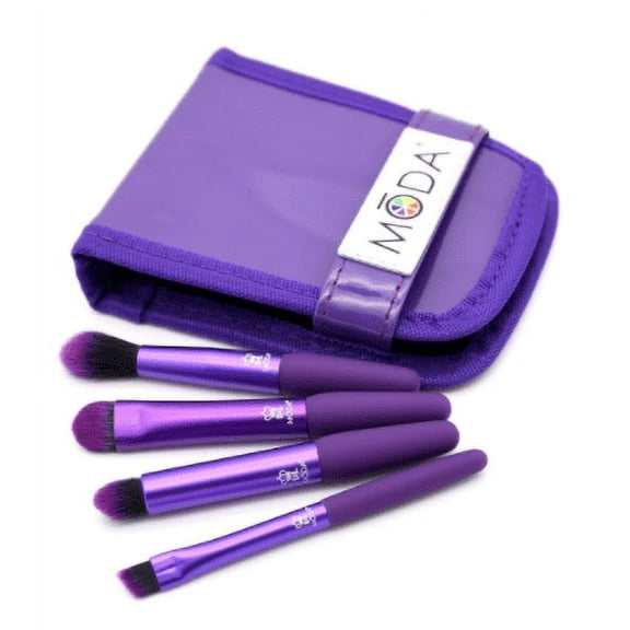 Moda Brush Mini Eye Purple Travel Sized Makeup Brush Kit
