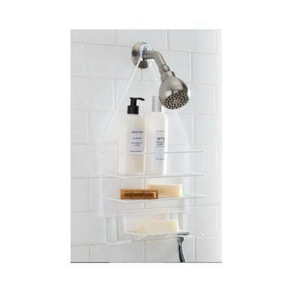 Moda At Home Enterprises 130055 Wire Shower Caddy, White - Pack of 4