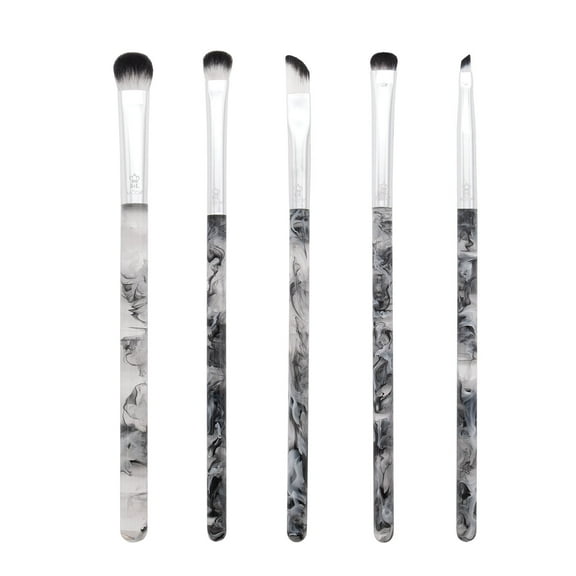 Moda Brush Black Smoke Show 5pc Eye Makeup Brush Set, Includes Domed Shadow, SM Shader, Triad Eye, Flat Smudger, and Angle Liner Makeup Brushes
