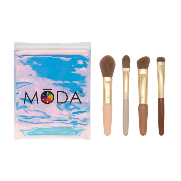 Moda Brush Mini Face Brown 5pc Travel Size Makeup Brush Kit