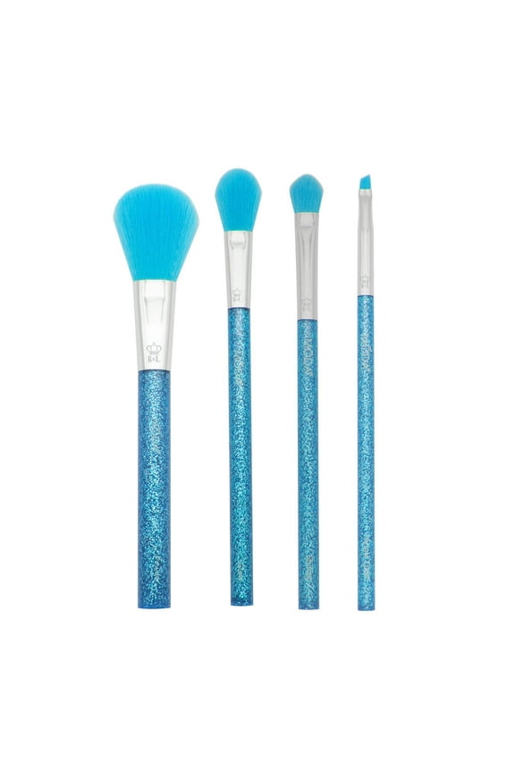 Brush Neon Blue Glitter Face 4pc Makeup Brush Kit